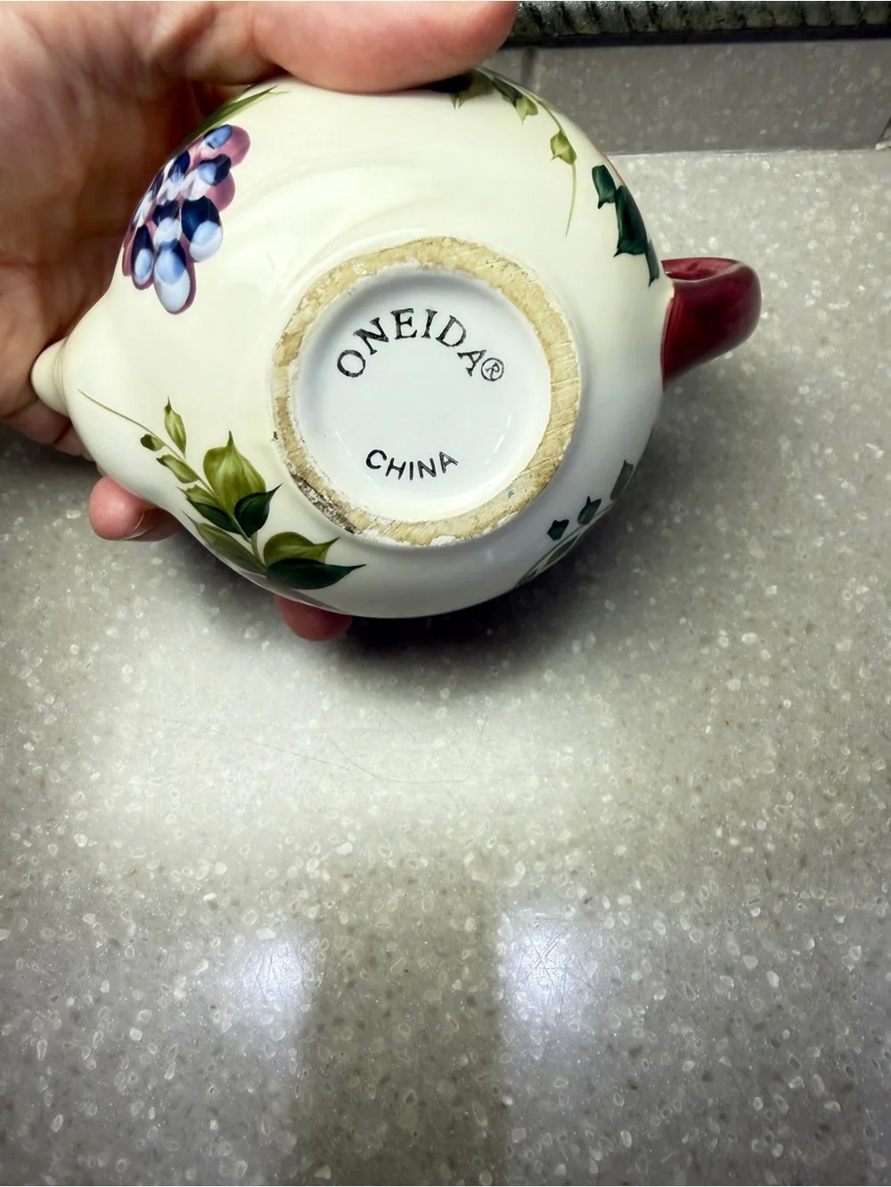 Oneida Strawberry Plaid Creamer Pot